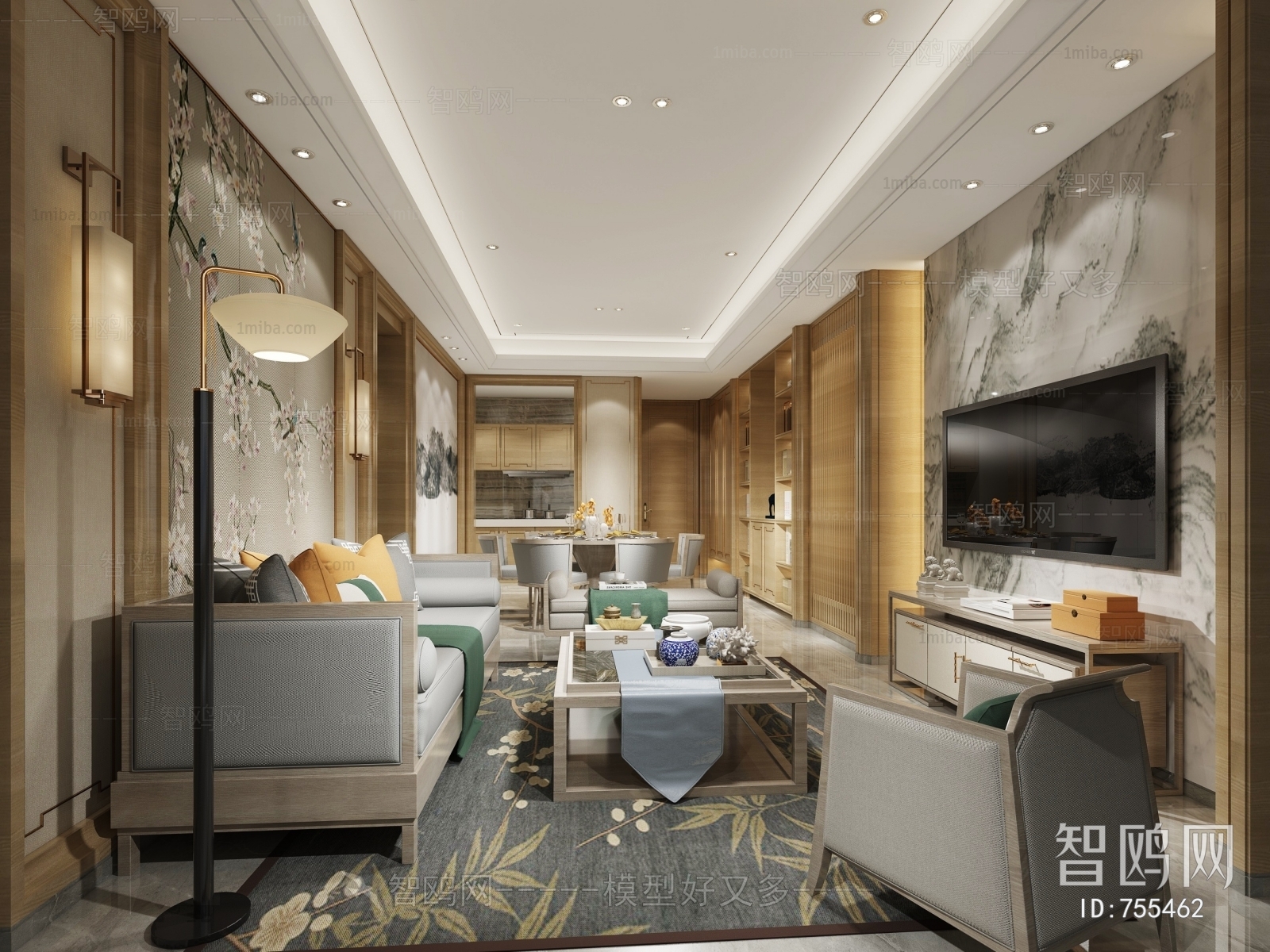 New Chinese Style A Living Room