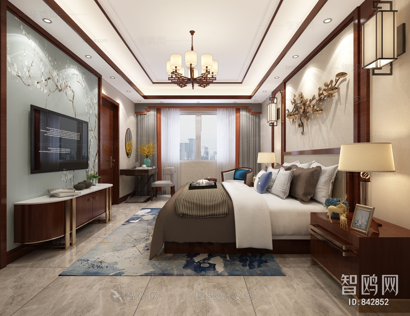 New Chinese Style Bedroom
