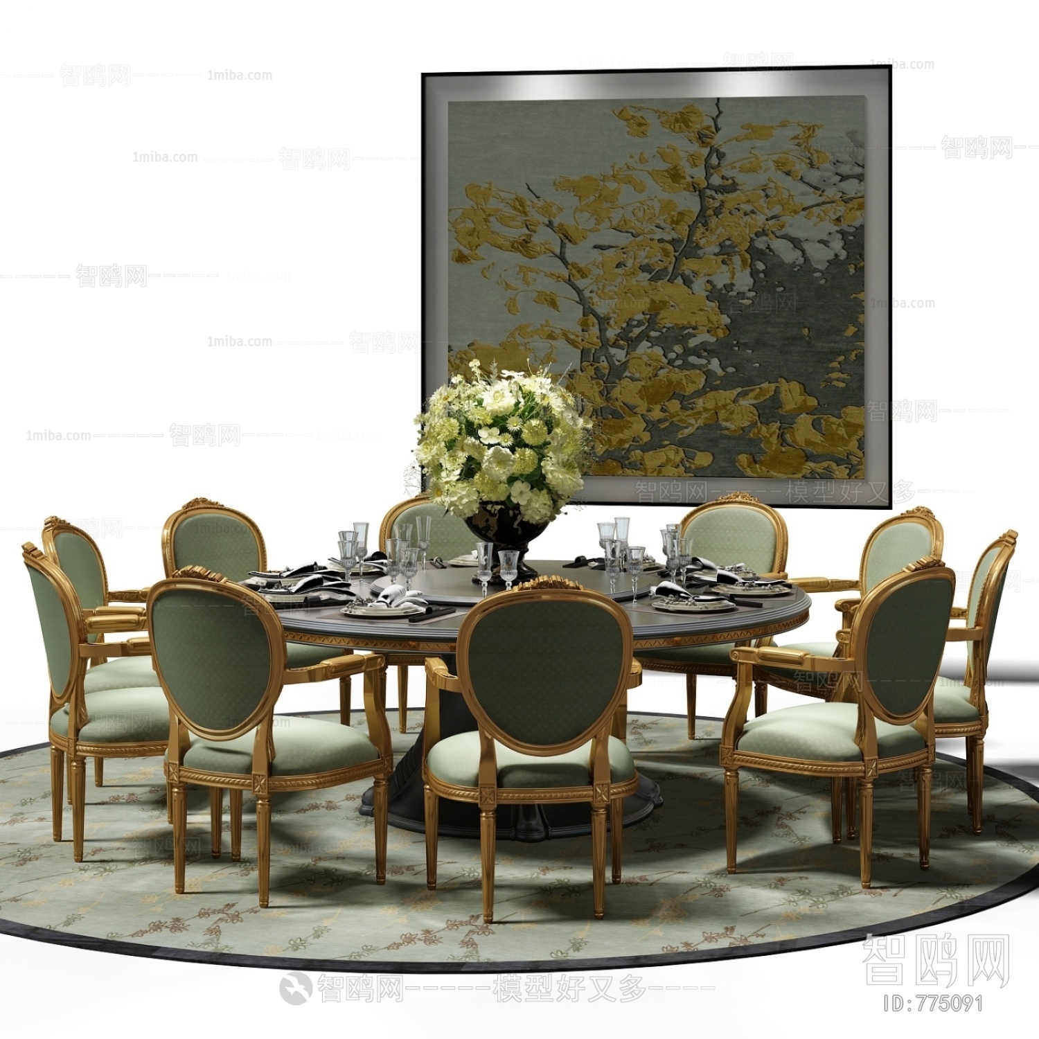 Simple European Style Dining Table And Chairs