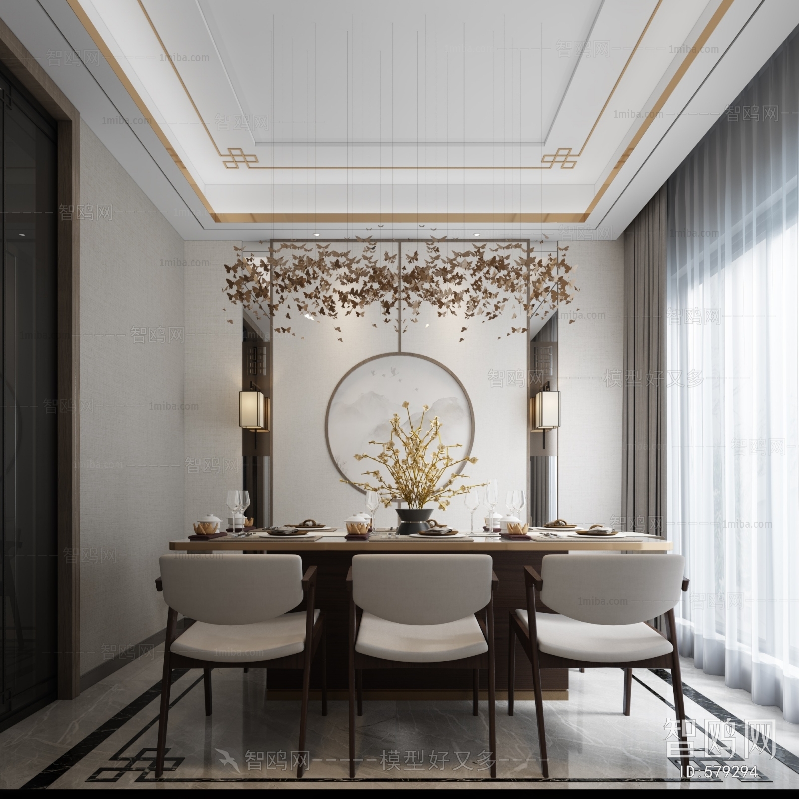 New Chinese Style Dining Room