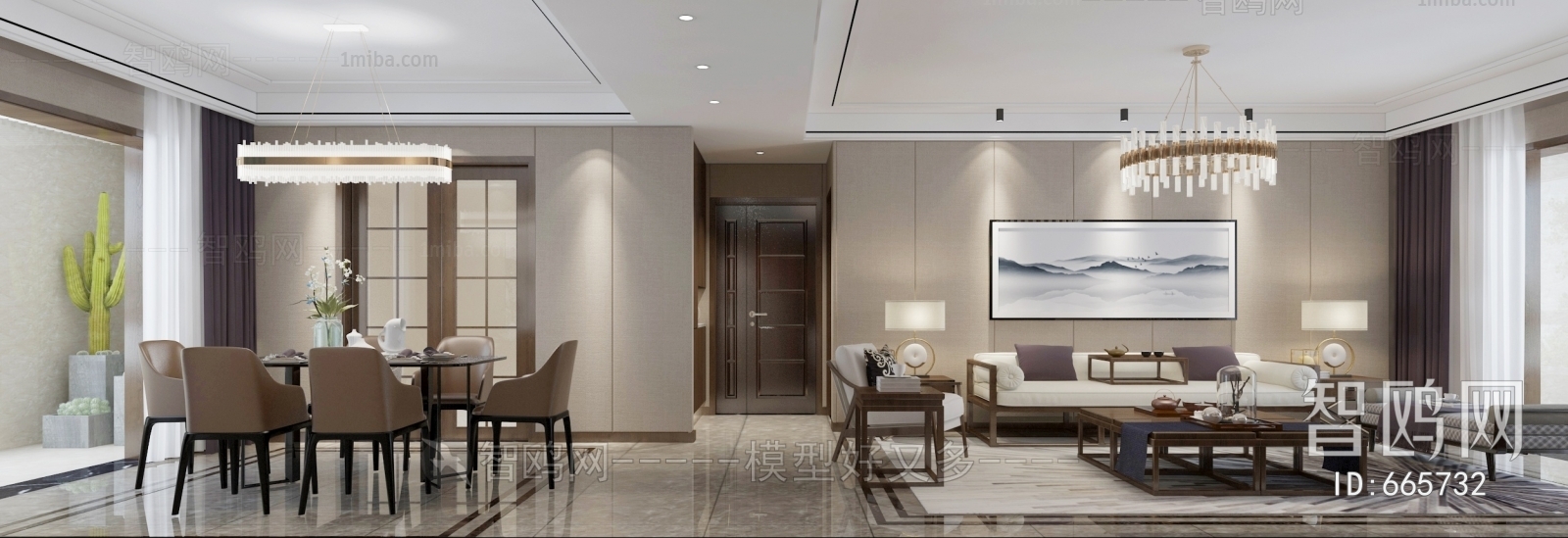 New Chinese Style A Living Room