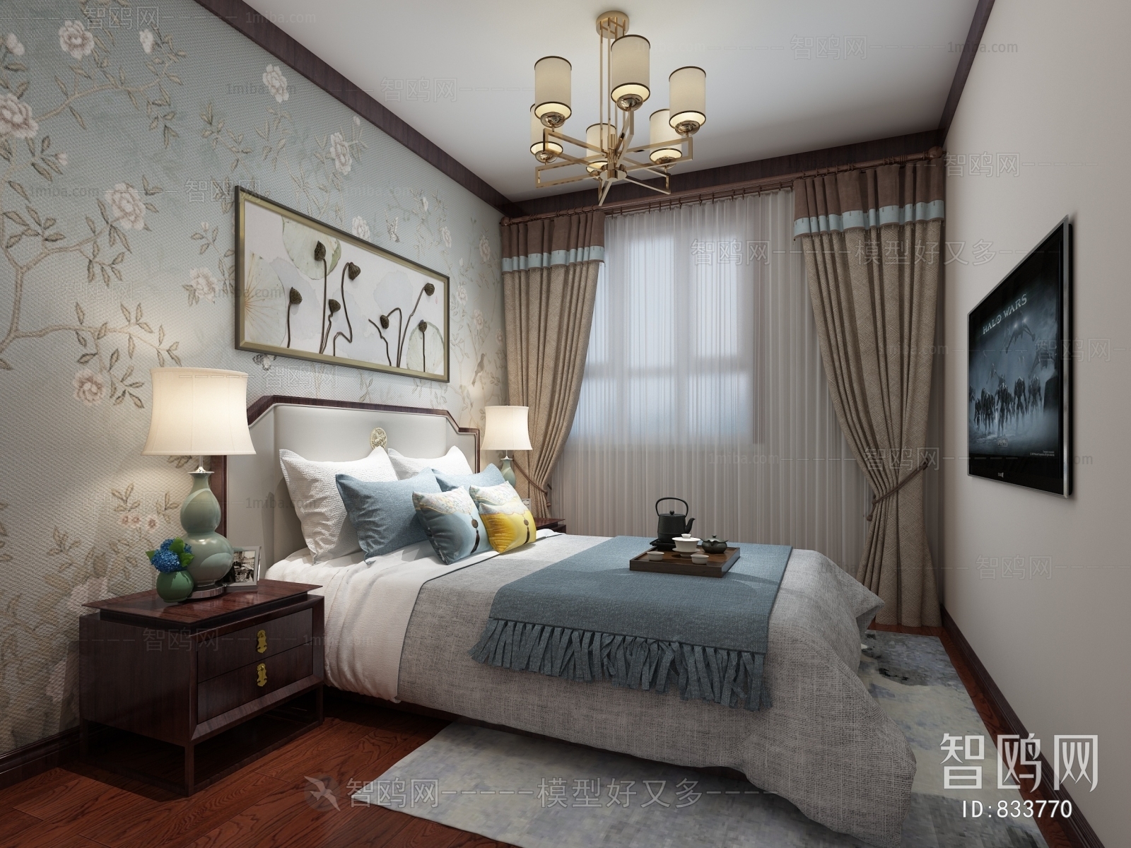 New Chinese Style Bedroom