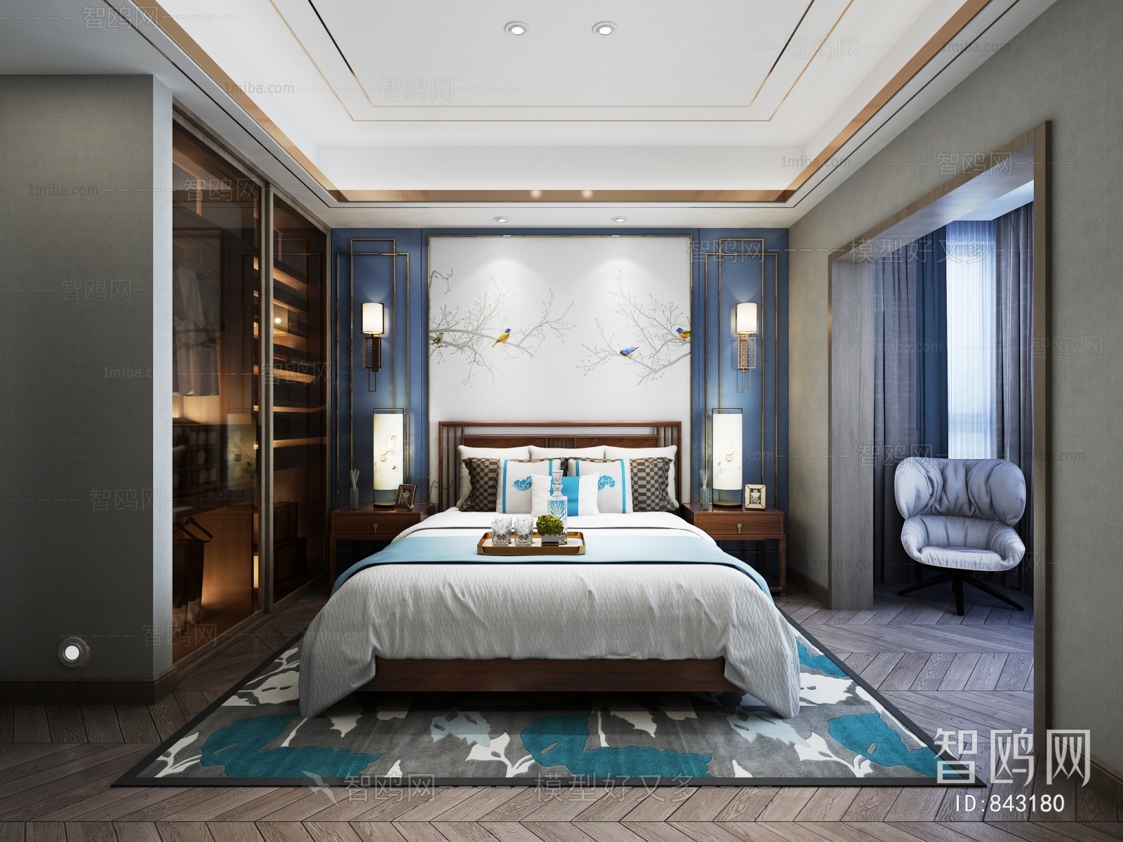 New Chinese Style Bedroom