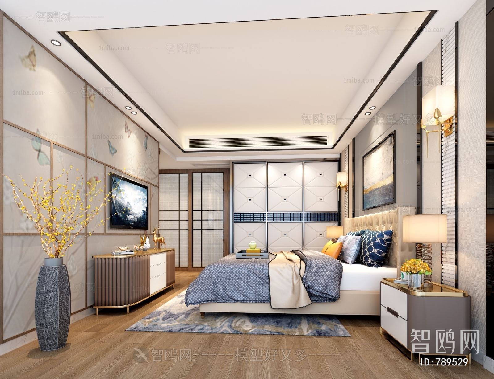 New Chinese Style Bedroom