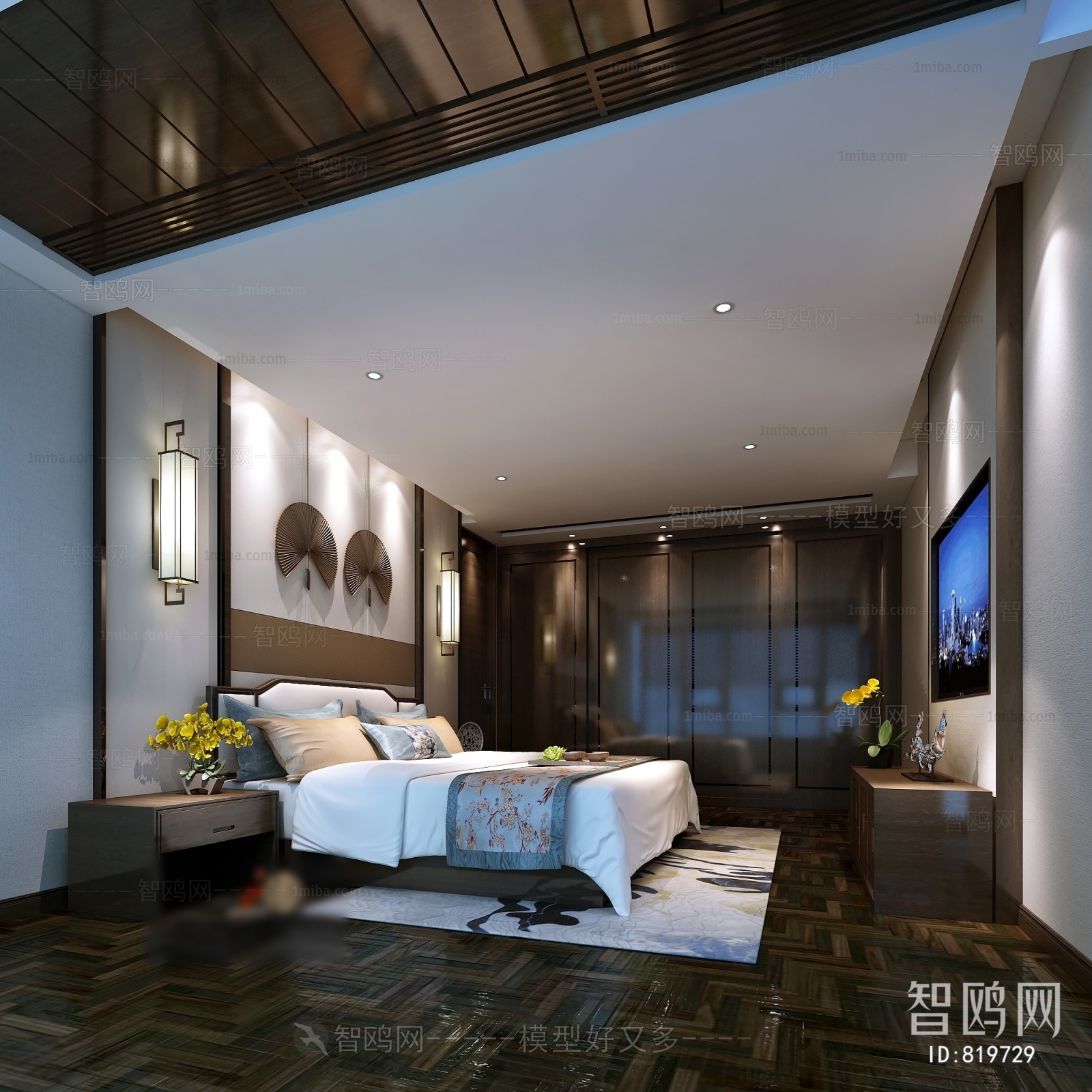 New Chinese Style Bedroom