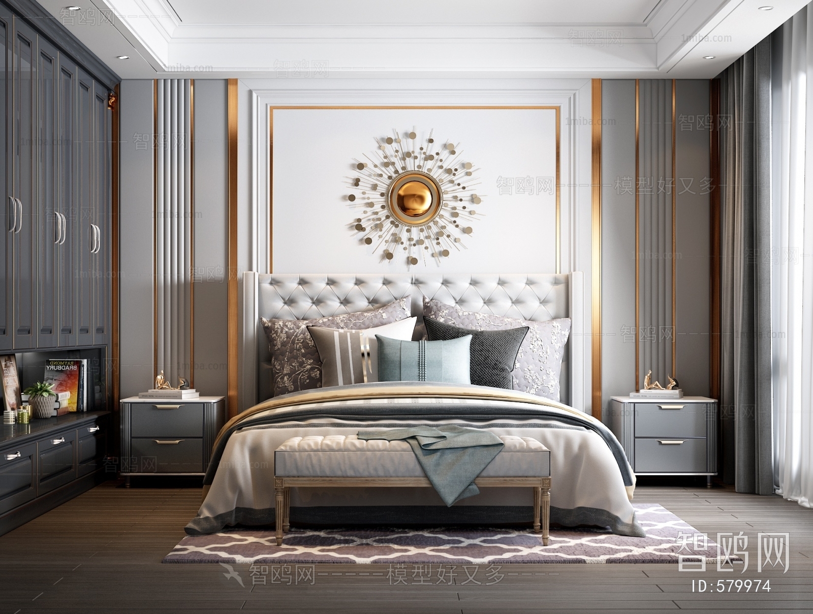 Simple European Style Bedroom