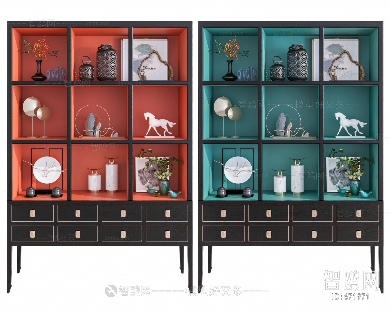 New Chinese Style Decorative Cabinet