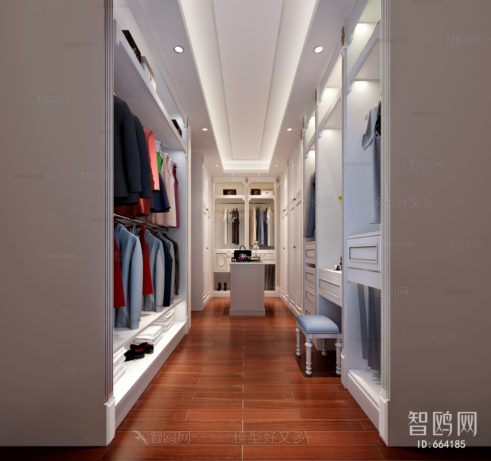 Simple European Style Clothes Storage Area