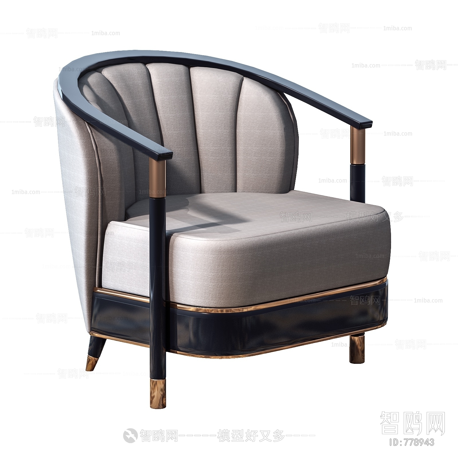 New Chinese Style Single Sofa