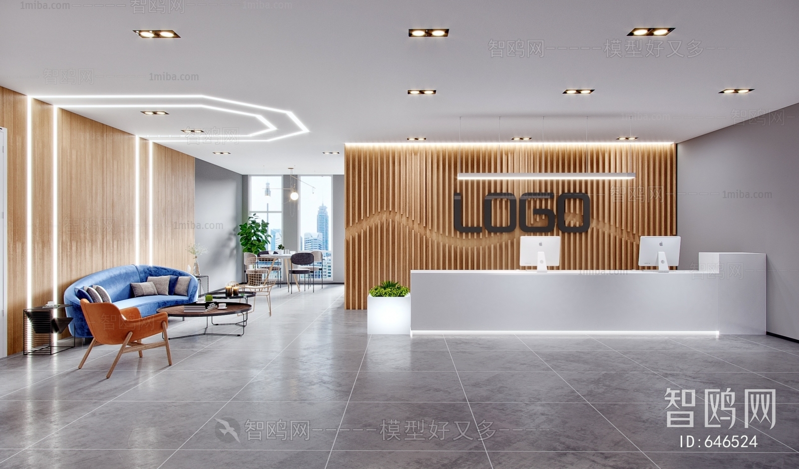 Modern Office Reception Desk