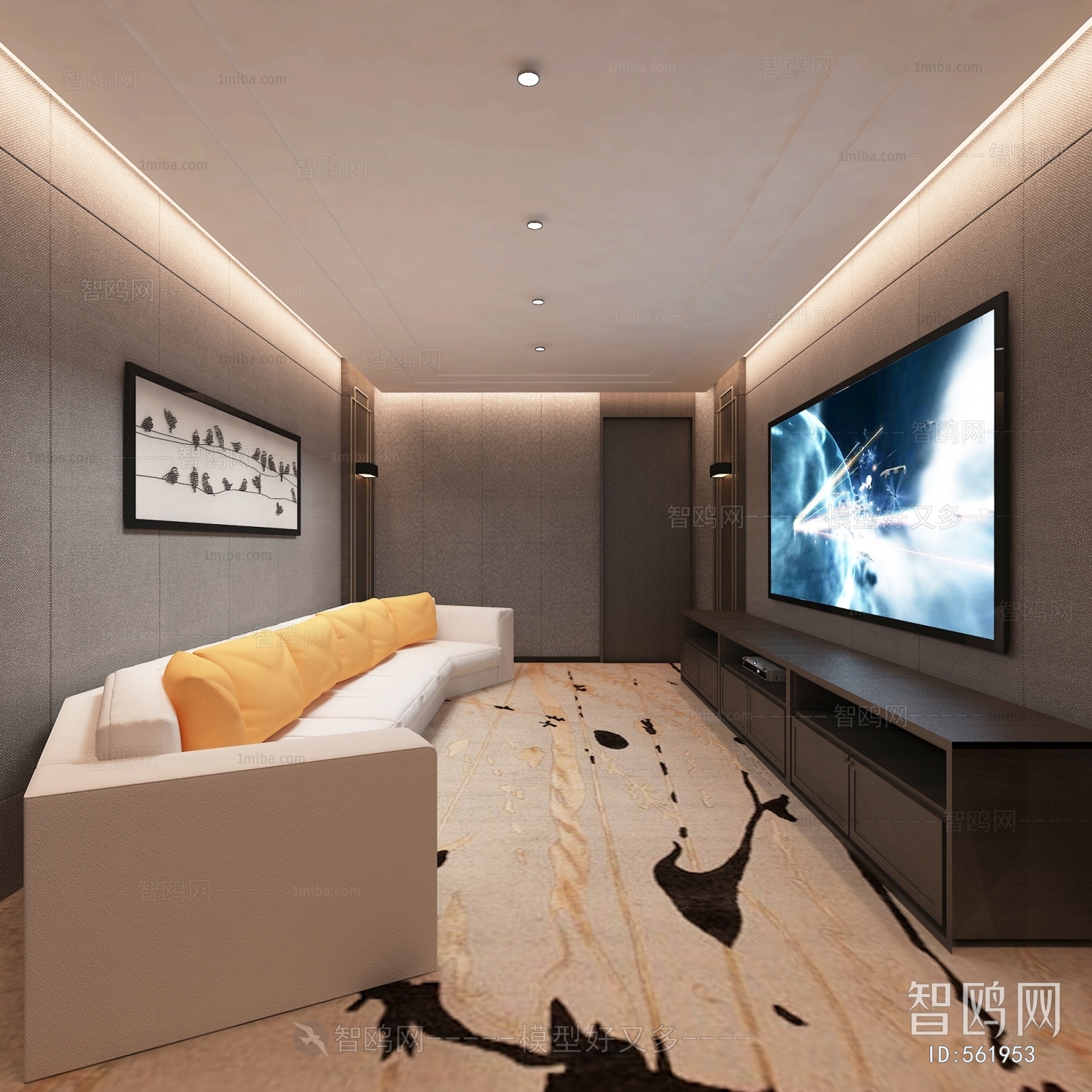 New Chinese Style Audiovisual Room