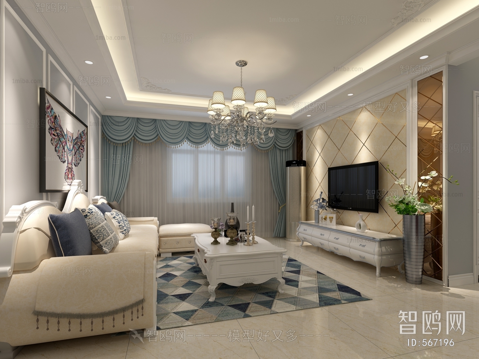 Simple European Style A Living Room