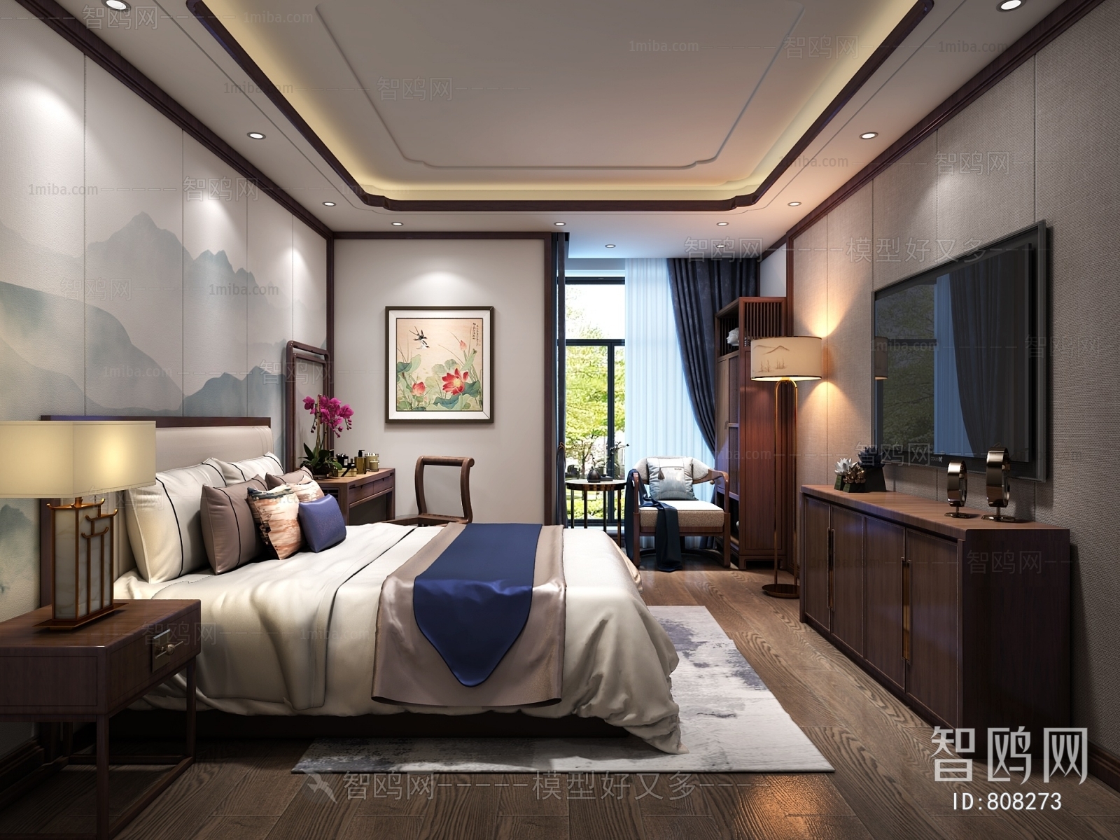 New Chinese Style Bedroom