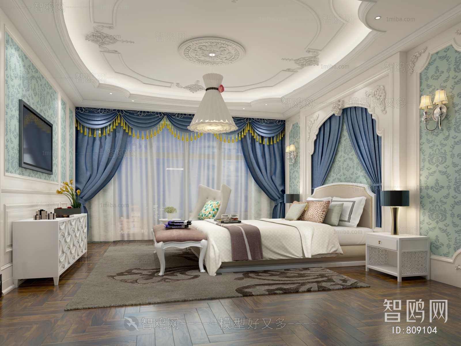 Simple European Style Bedroom