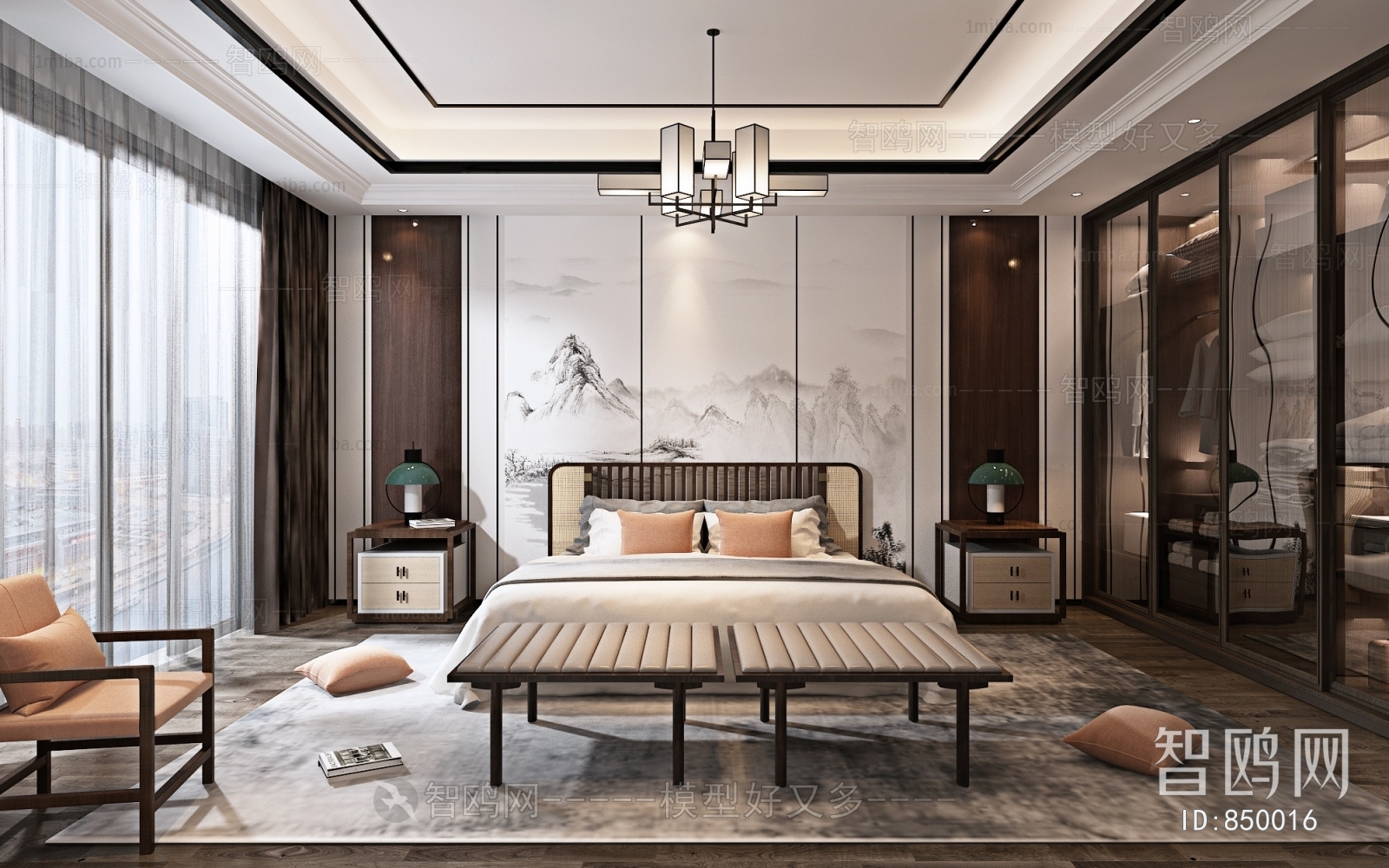 New Chinese Style Bedroom