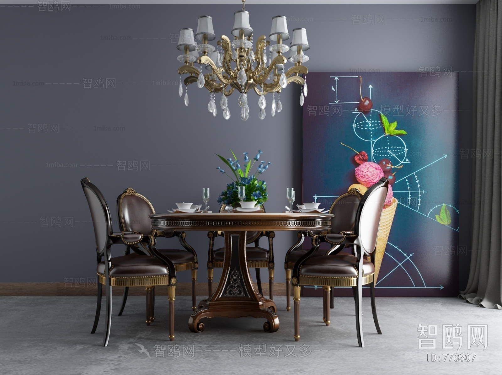 American Style Simple European Style Dining Table And Chairs