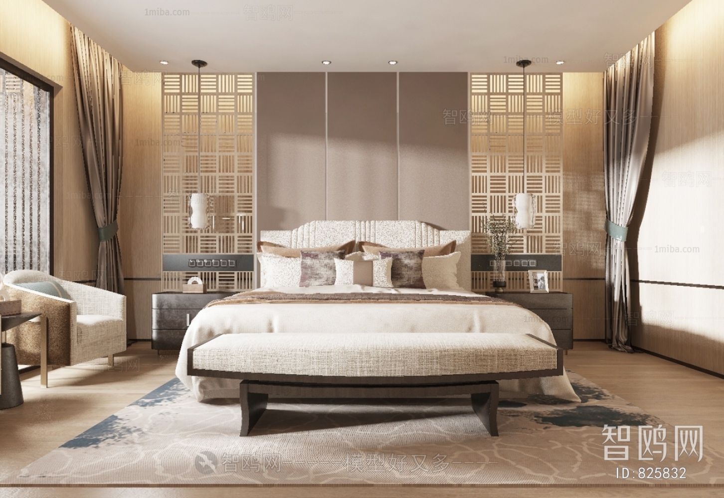 New Chinese Style Bedroom
