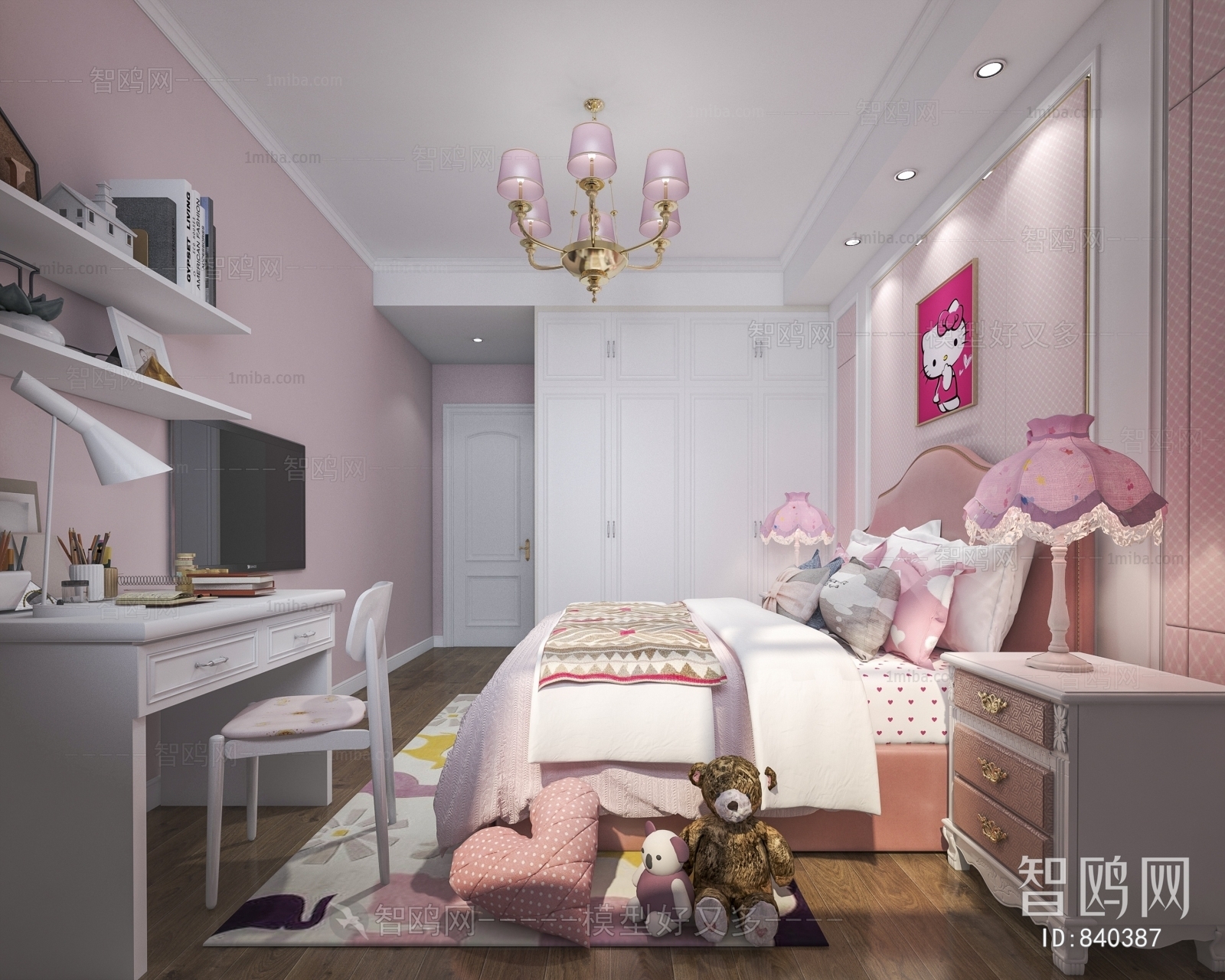 Simple European Style Girl's Room Daughter's Room