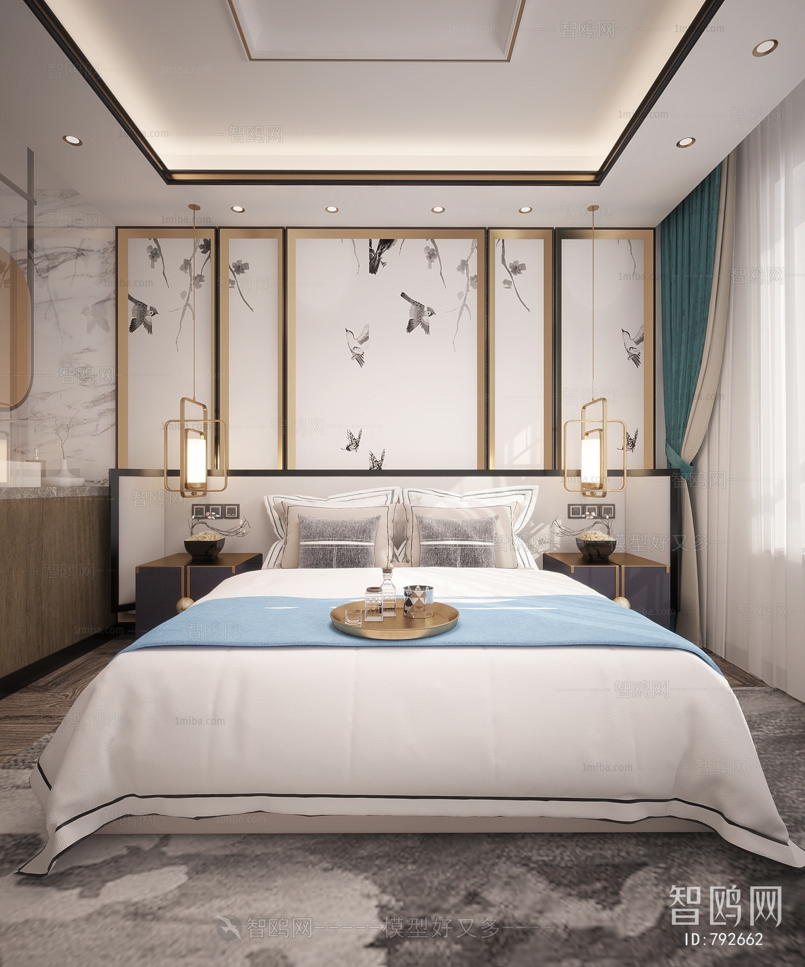 New Chinese Style Bedroom