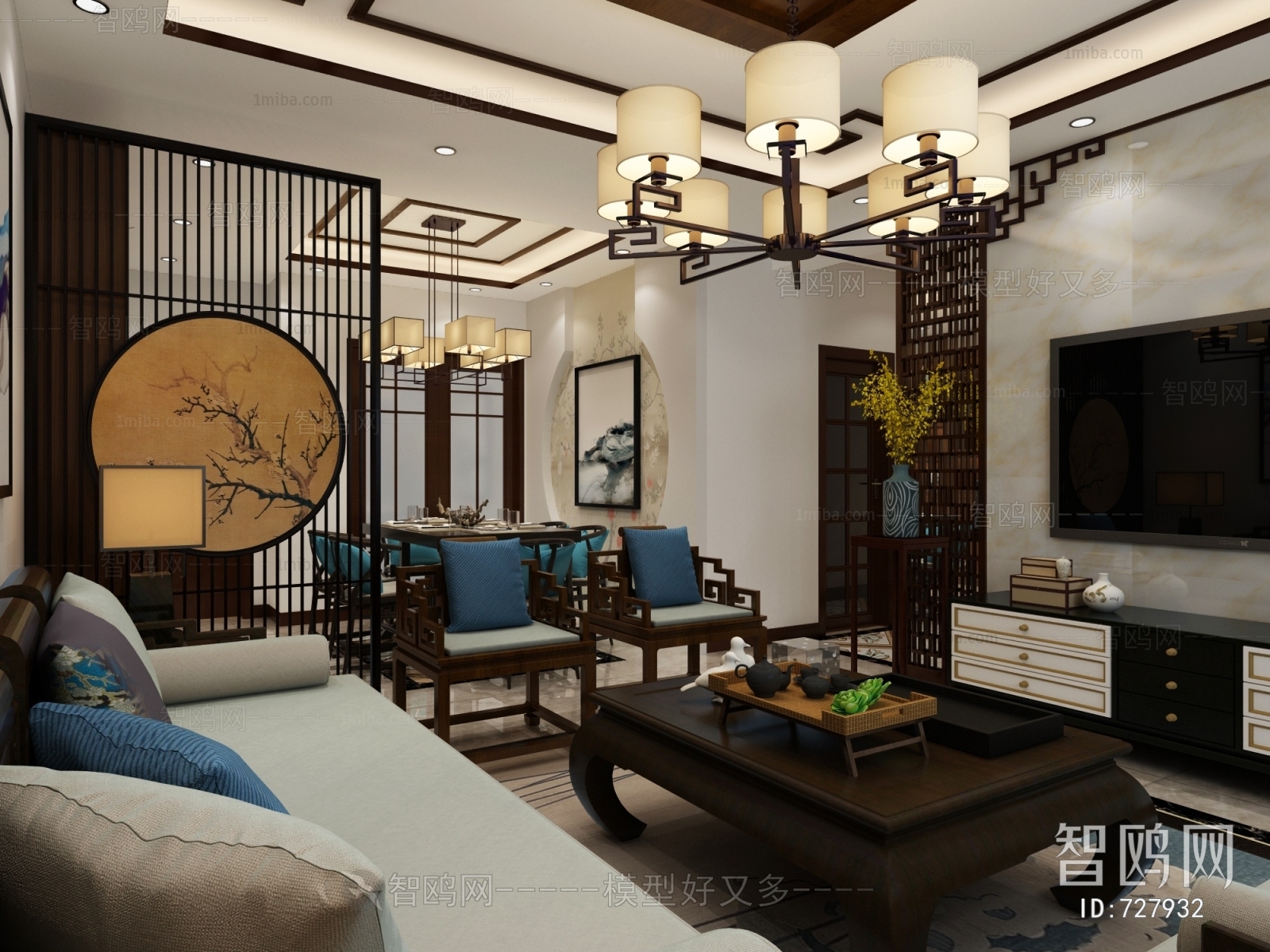 New Chinese Style A Living Room