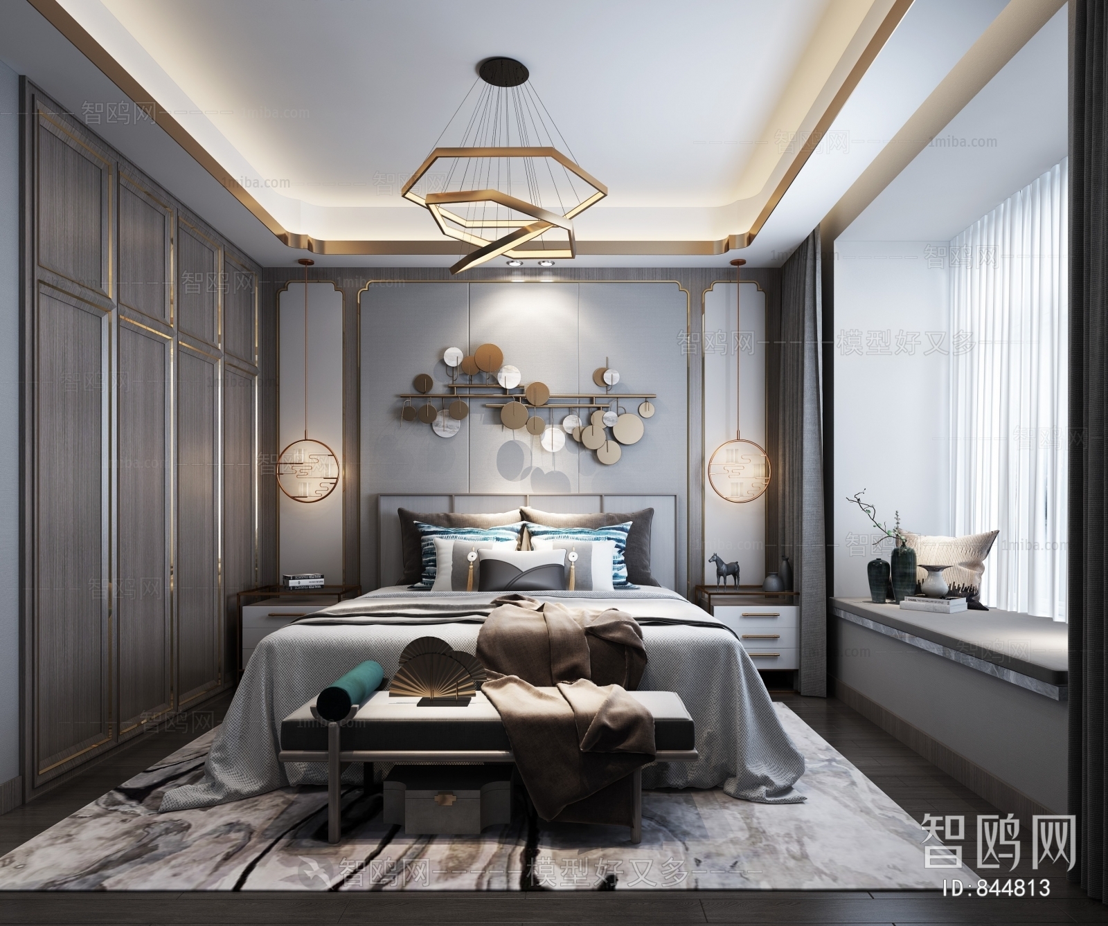 New Chinese Style Bedroom
