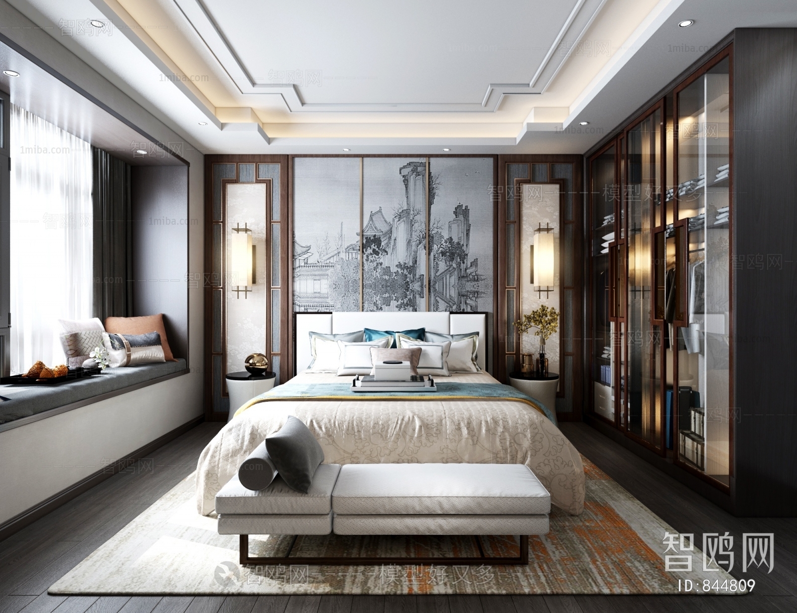 New Chinese Style Bedroom