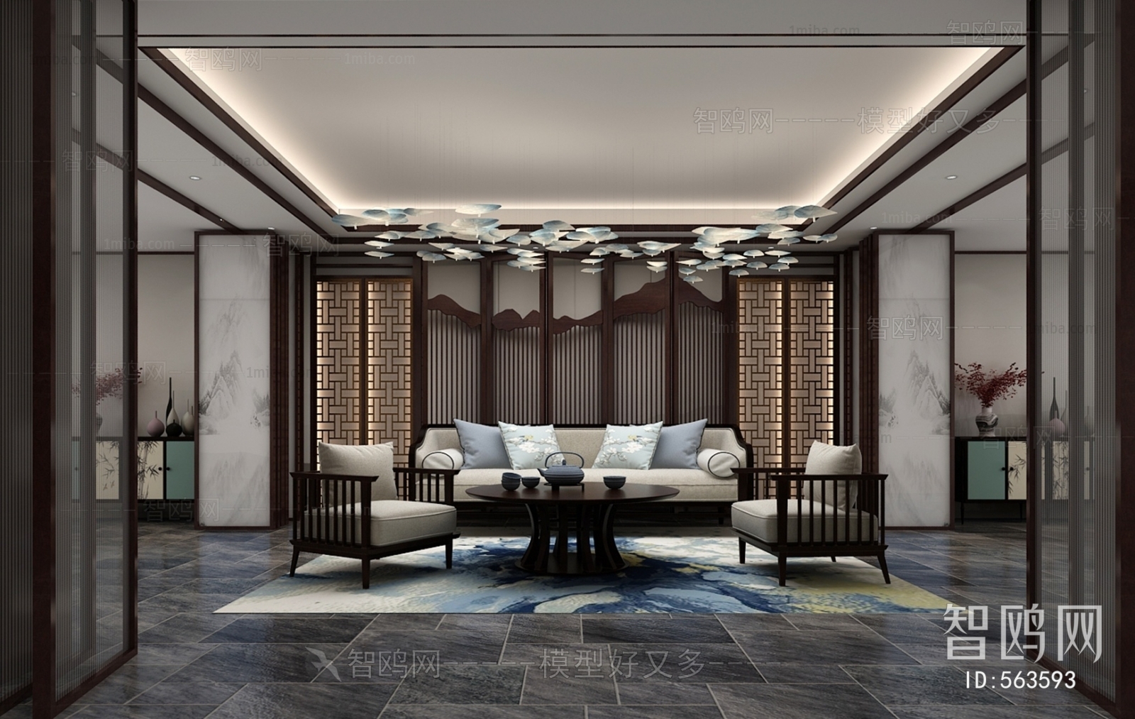 New Chinese Style A Living Room