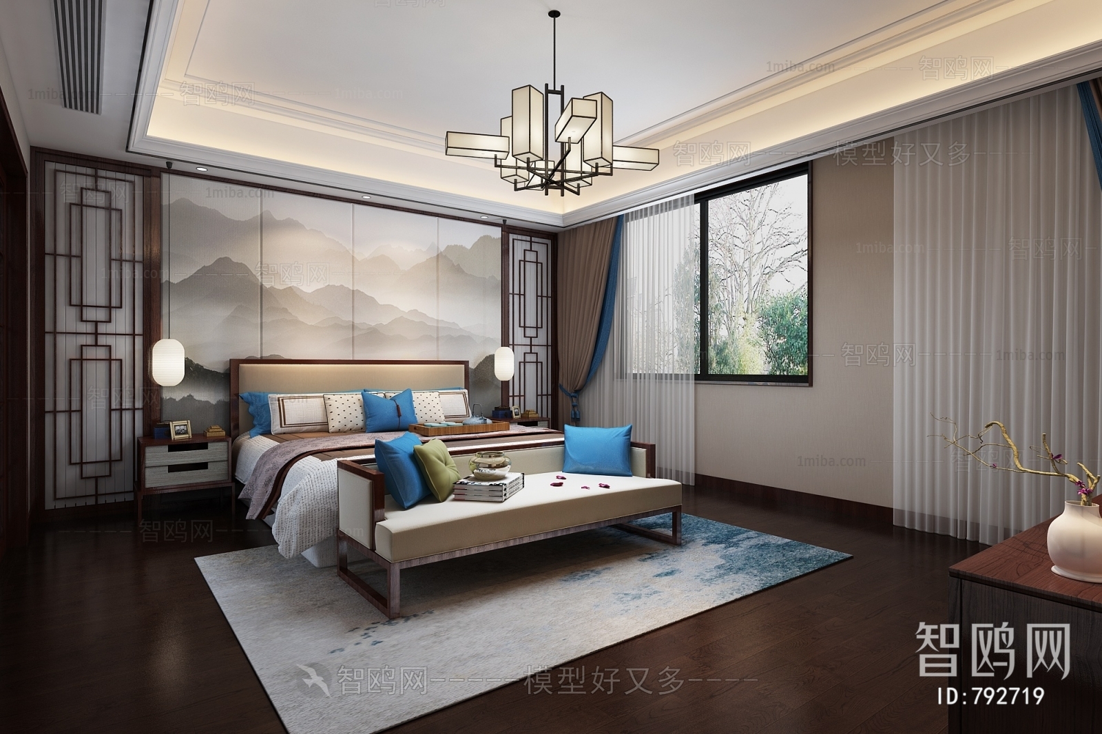 New Chinese Style Bedroom