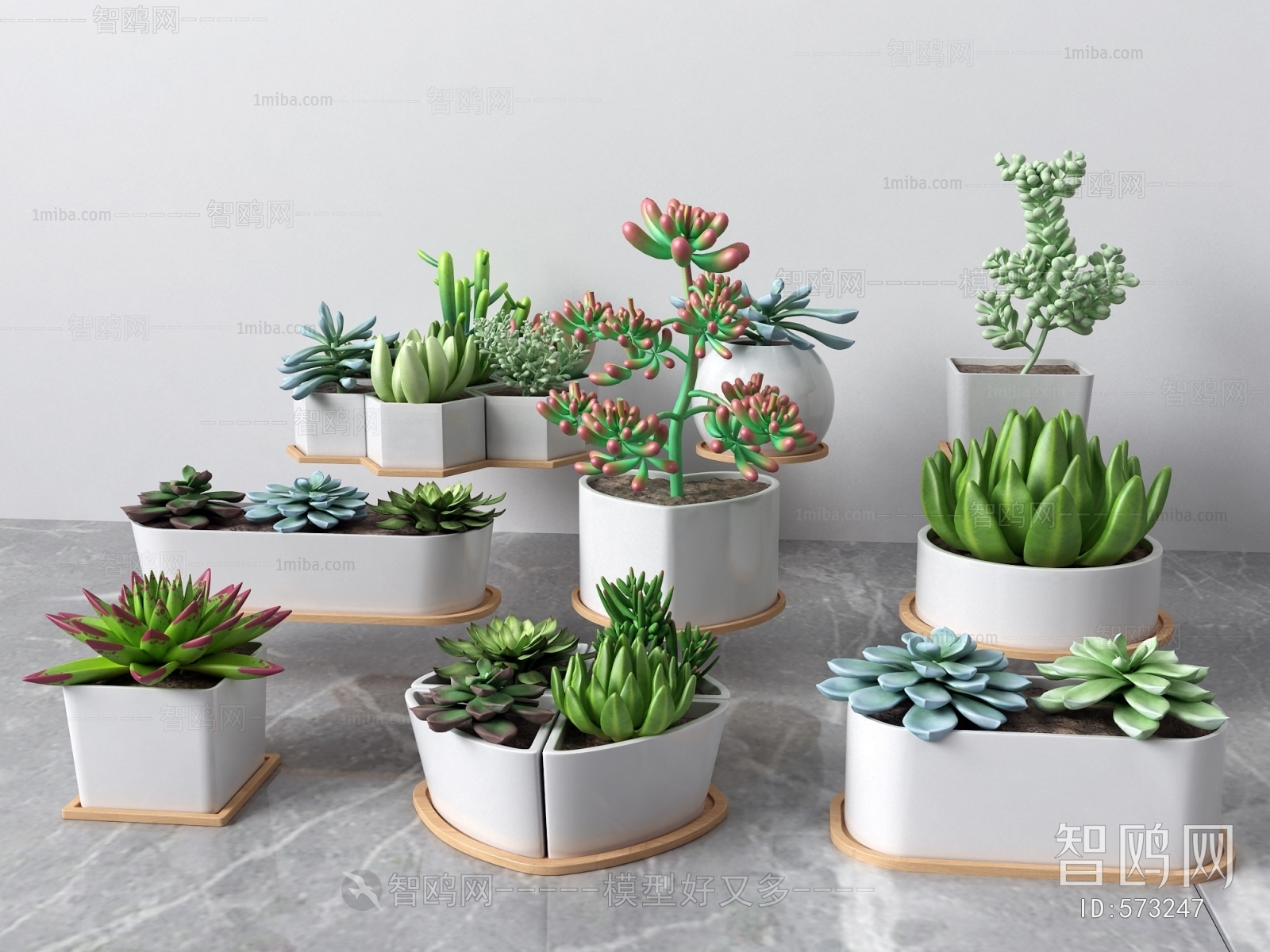 Modern Potted Green Plant