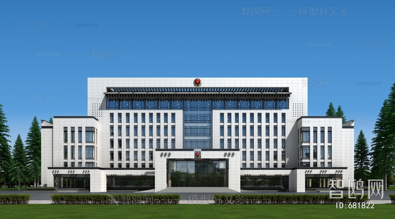 新中式公安局建筑外观