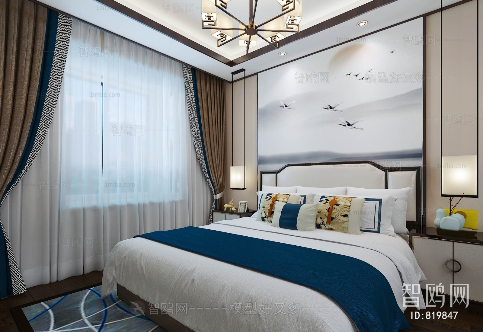 New Chinese Style Bedroom