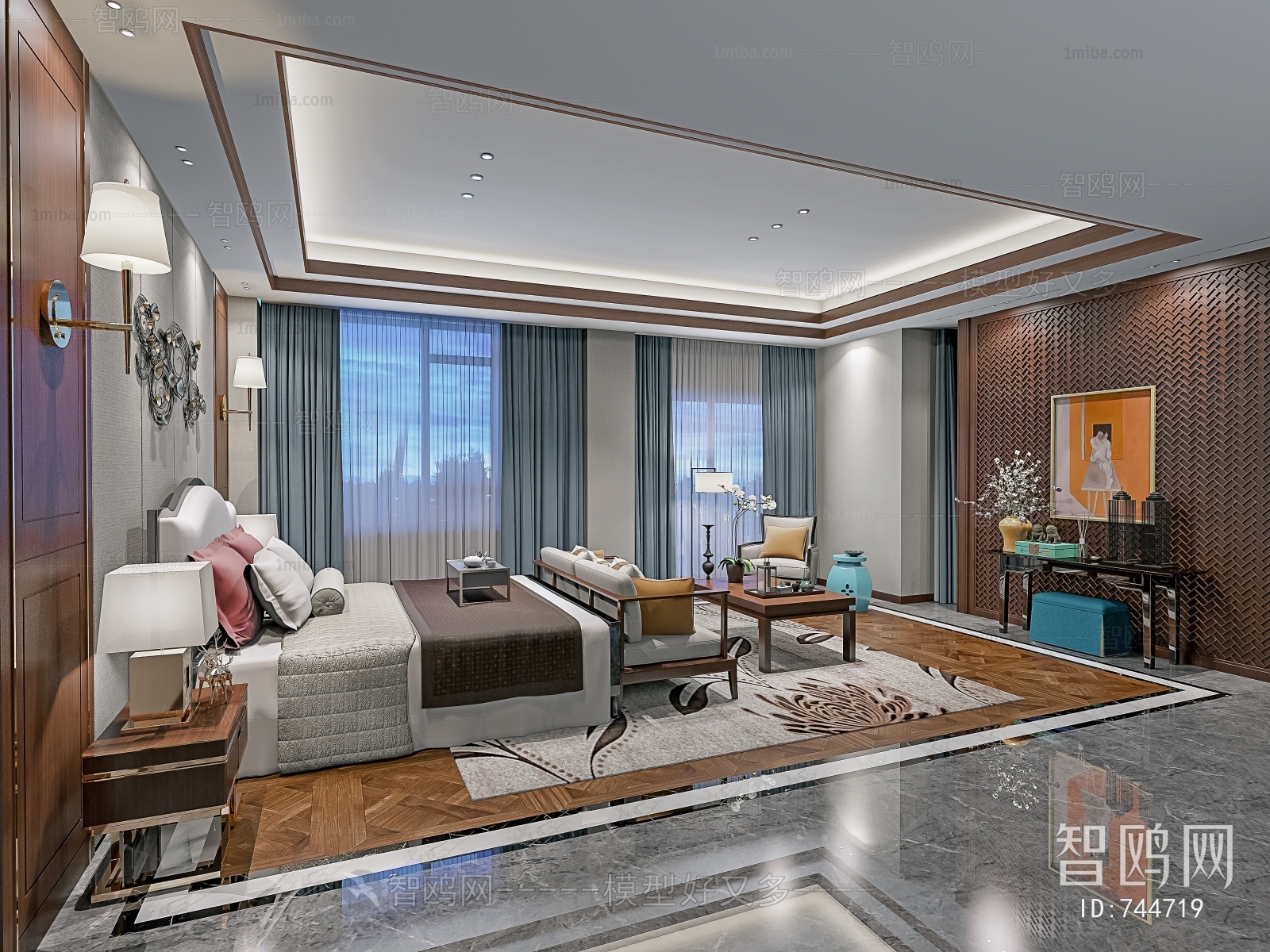 New Chinese Style Bedroom