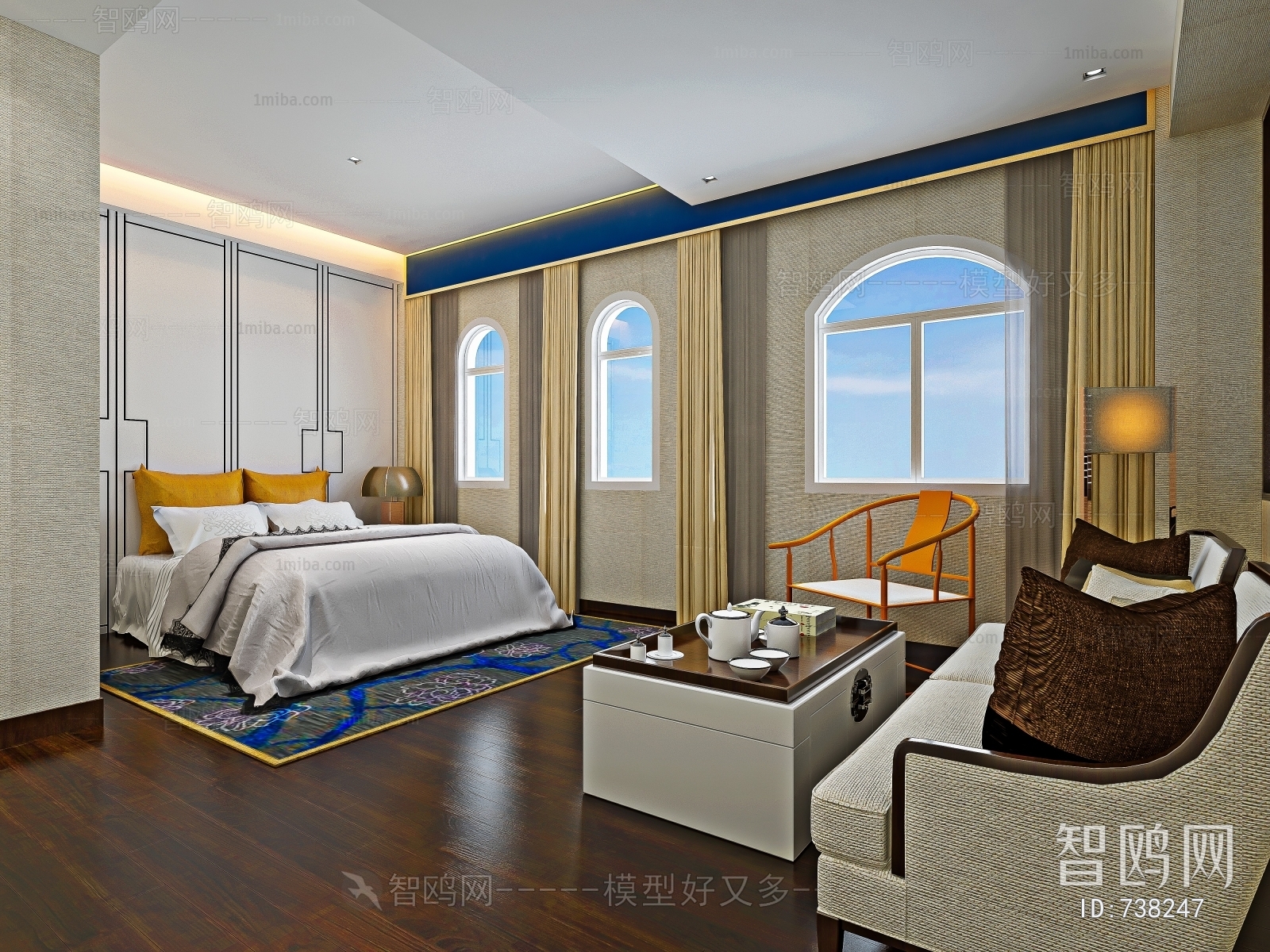 New Chinese Style Bedroom