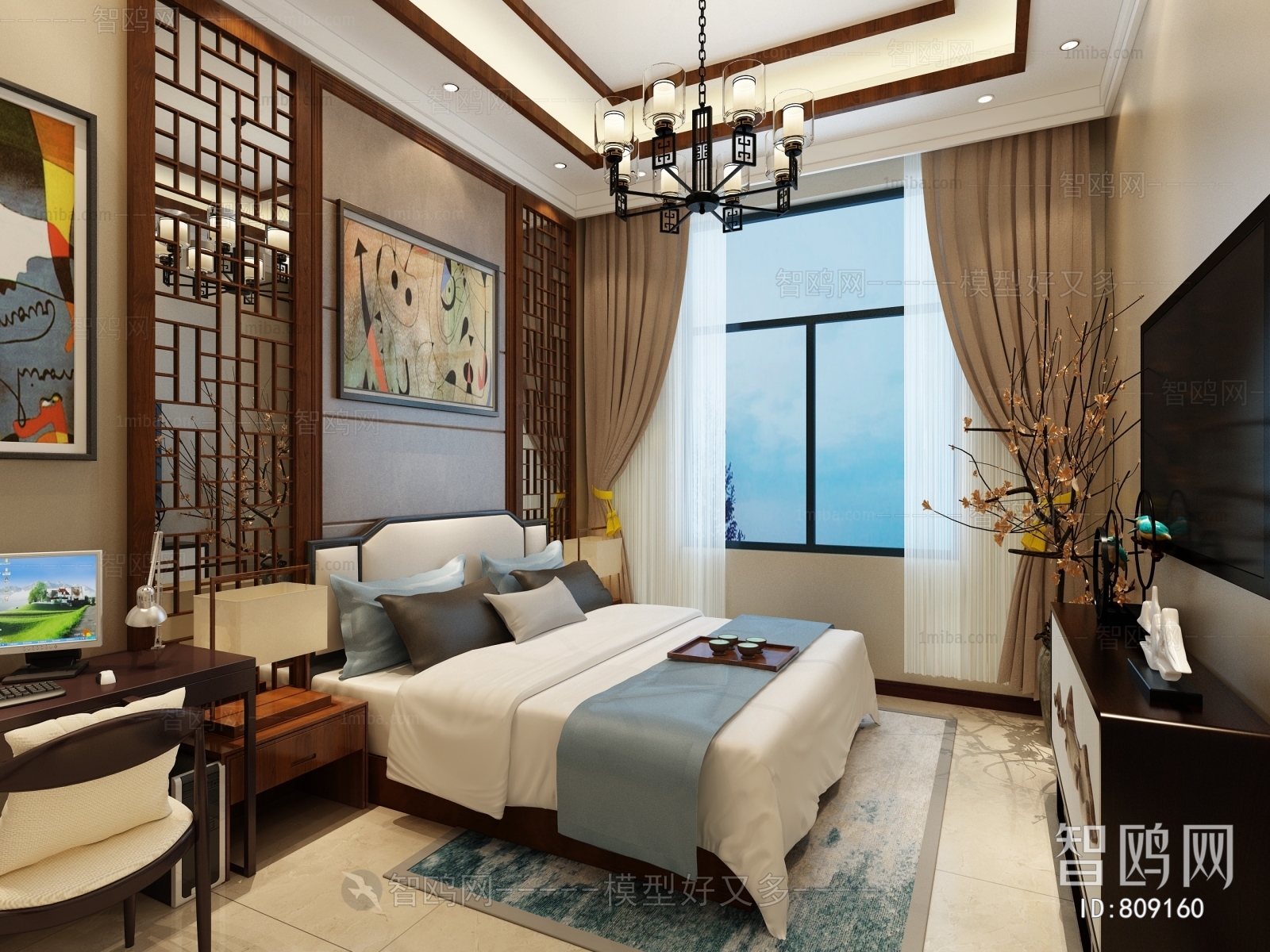 New Chinese Style Bedroom