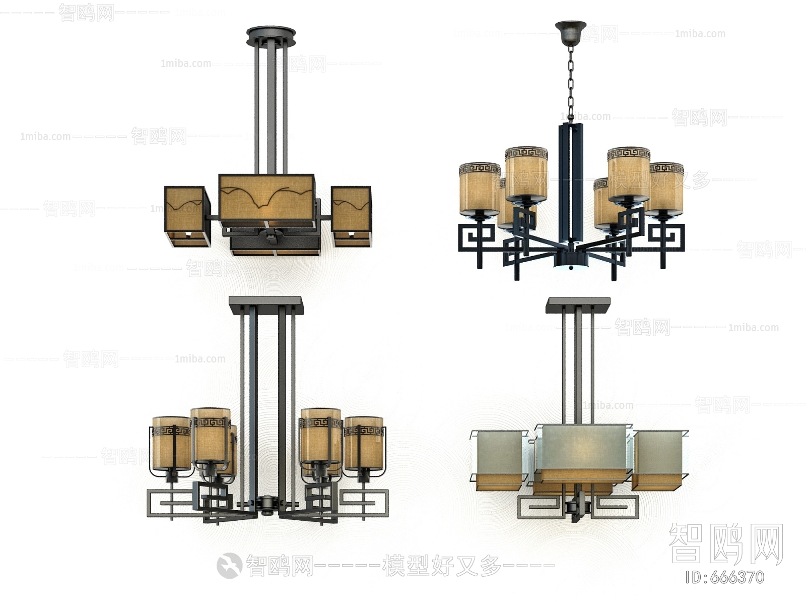 新中式吊灯组合