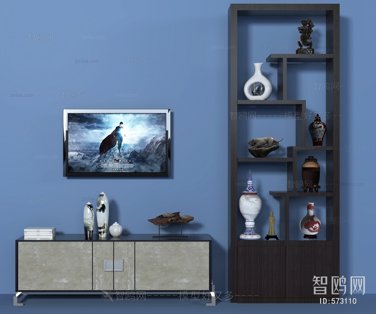 New Chinese Style TV Cabinet