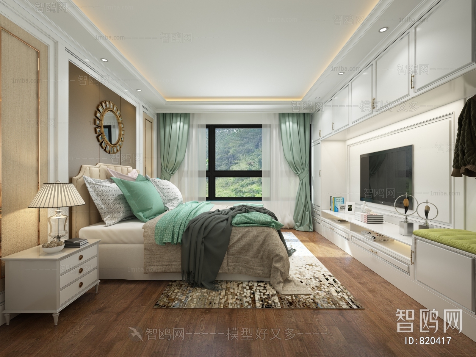 Simple European Style Bedroom