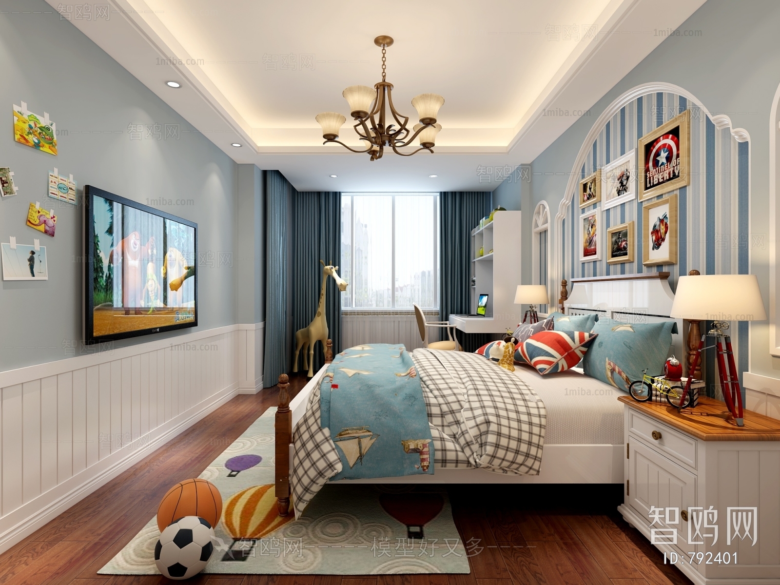 Mediterranean Style Boy's Room And Son's Room