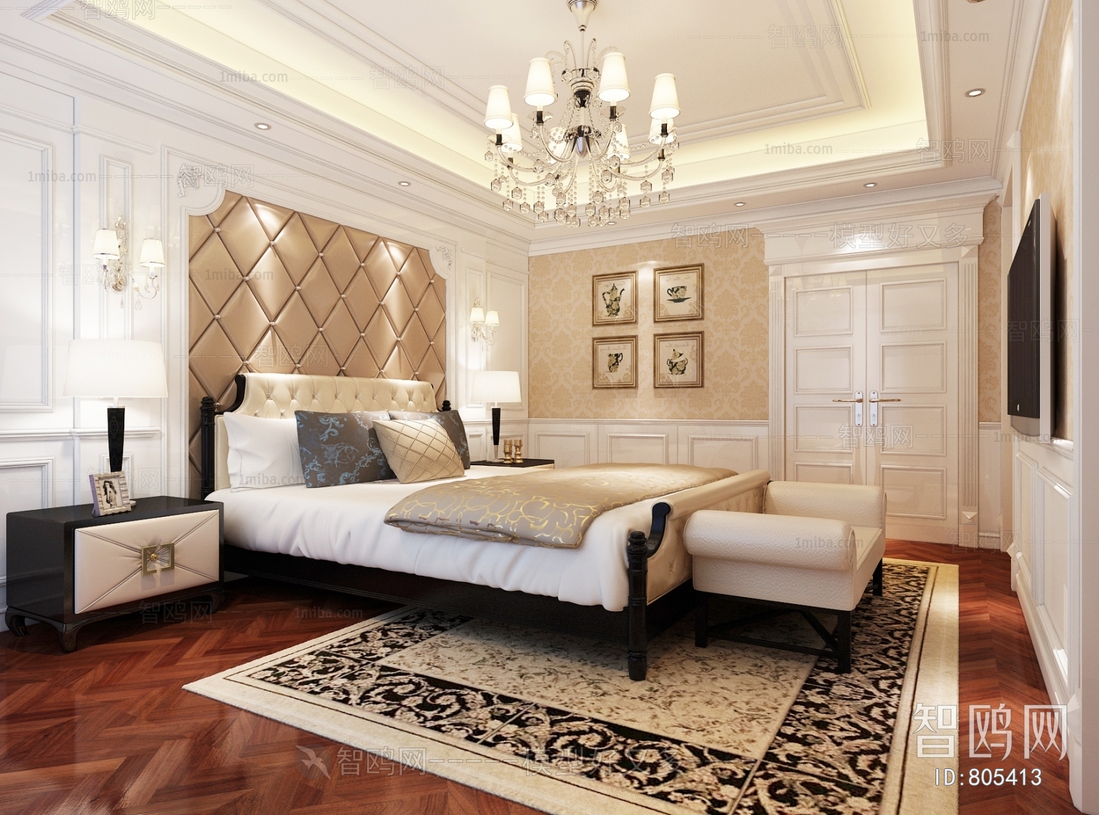 Simple European Style Bedroom