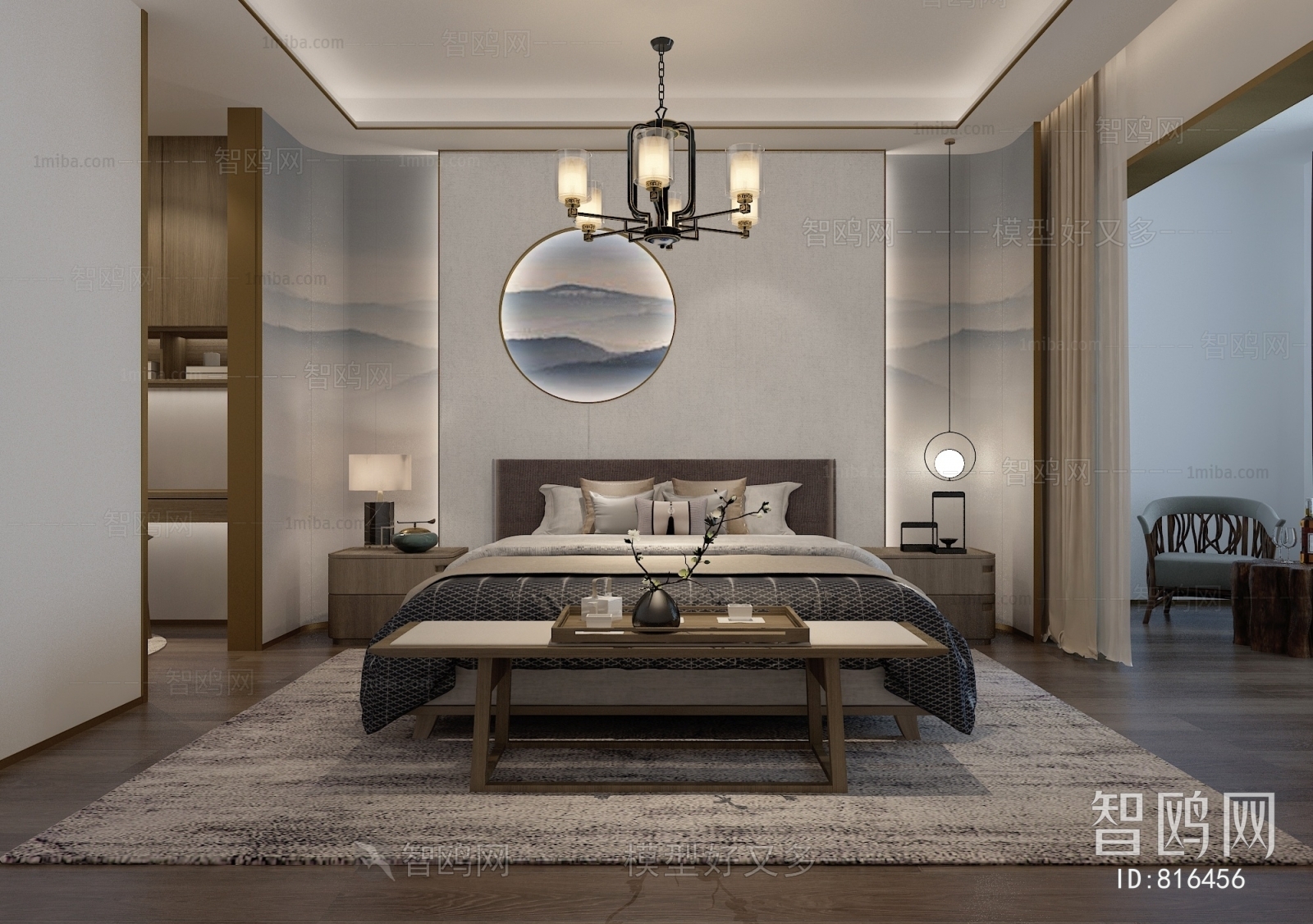 New Chinese Style Bedroom