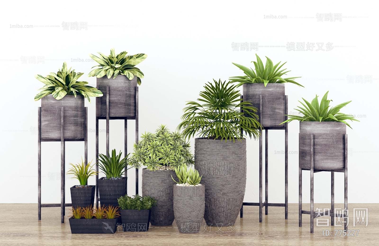 Modern Potted Green Plant