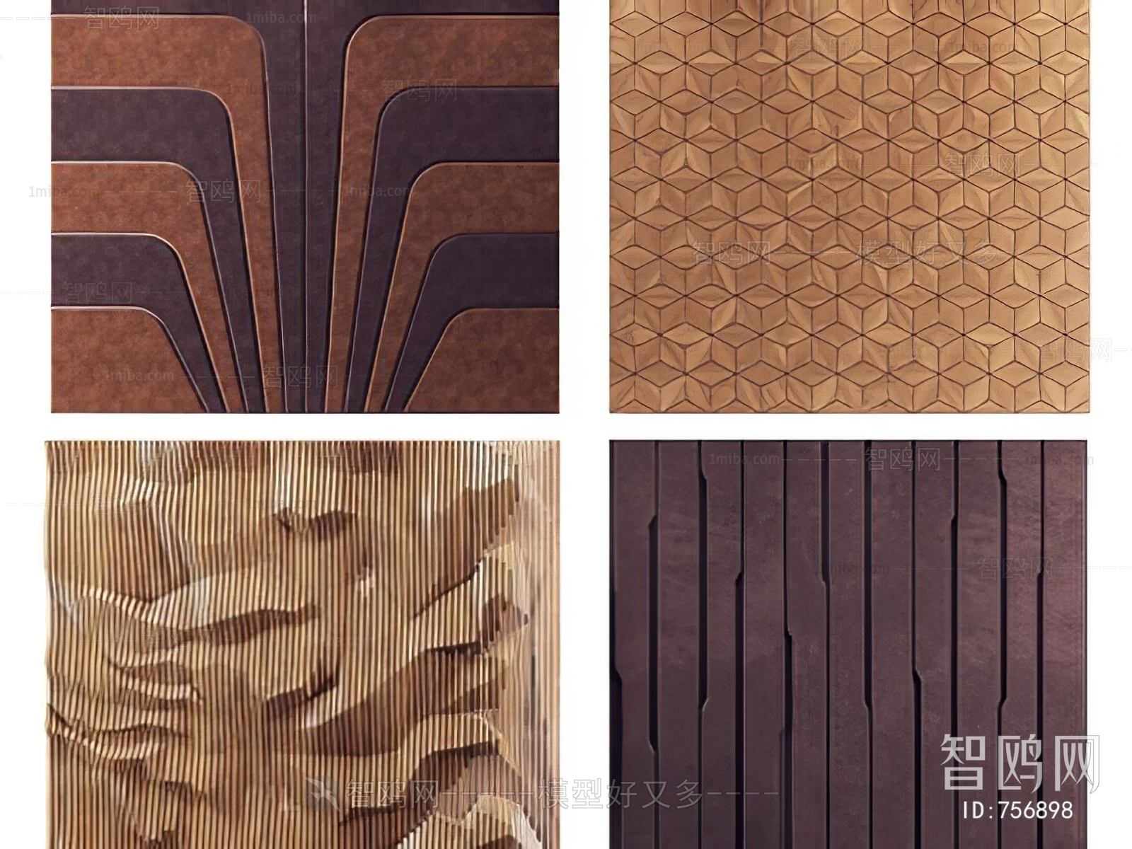 现代软包木质造型墙组合