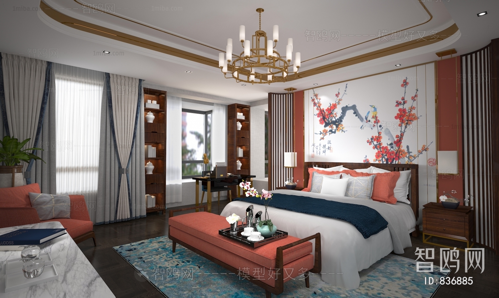 New Chinese Style Bedroom