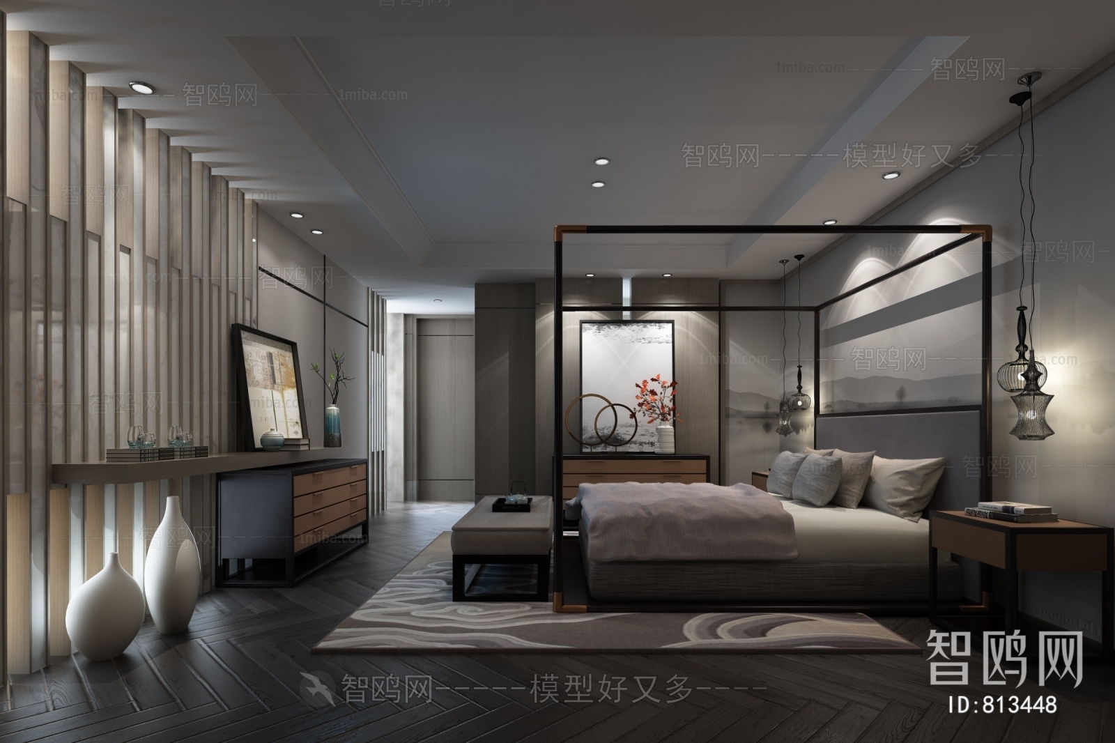 New Chinese Style Bedroom