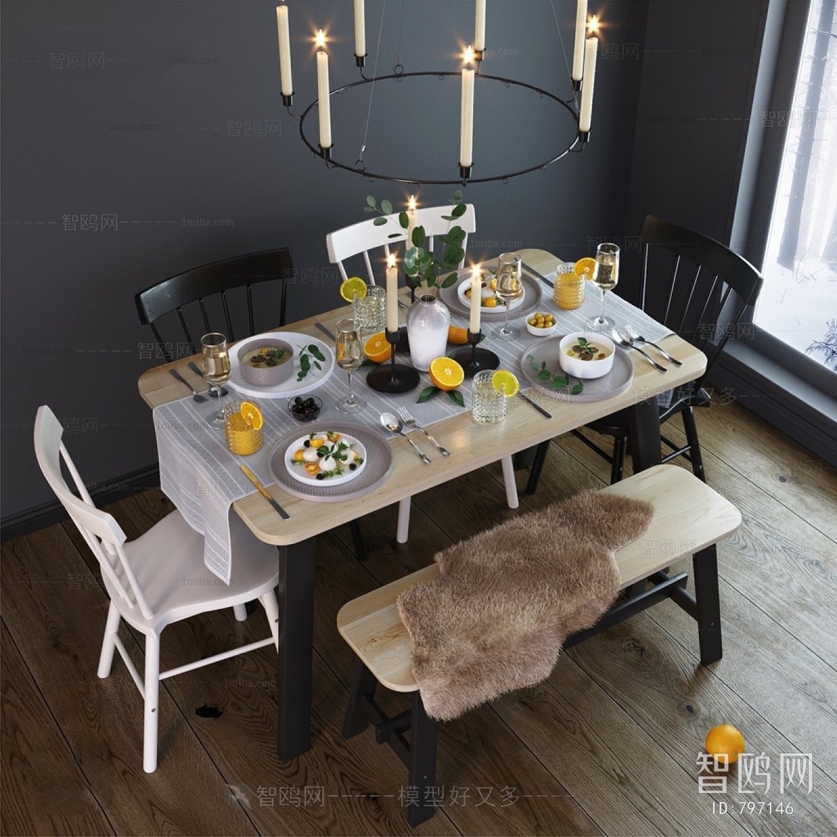 Industrial Style Dining Table And Chairs