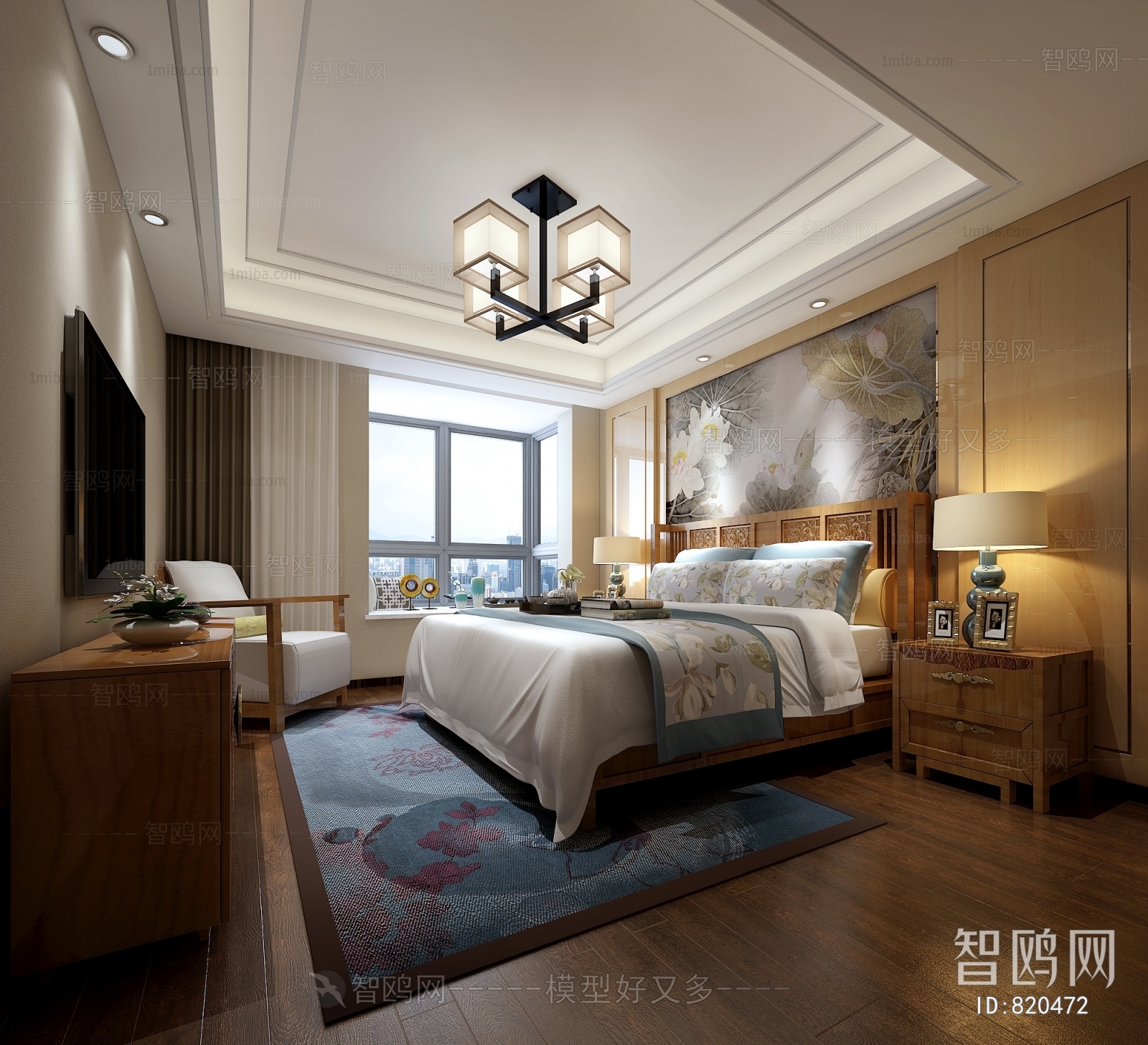 New Chinese Style Bedroom