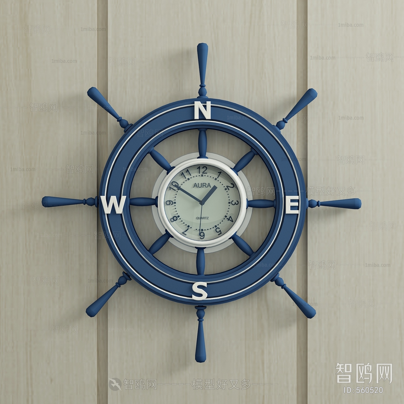 Mediterranean Style Wall Clock