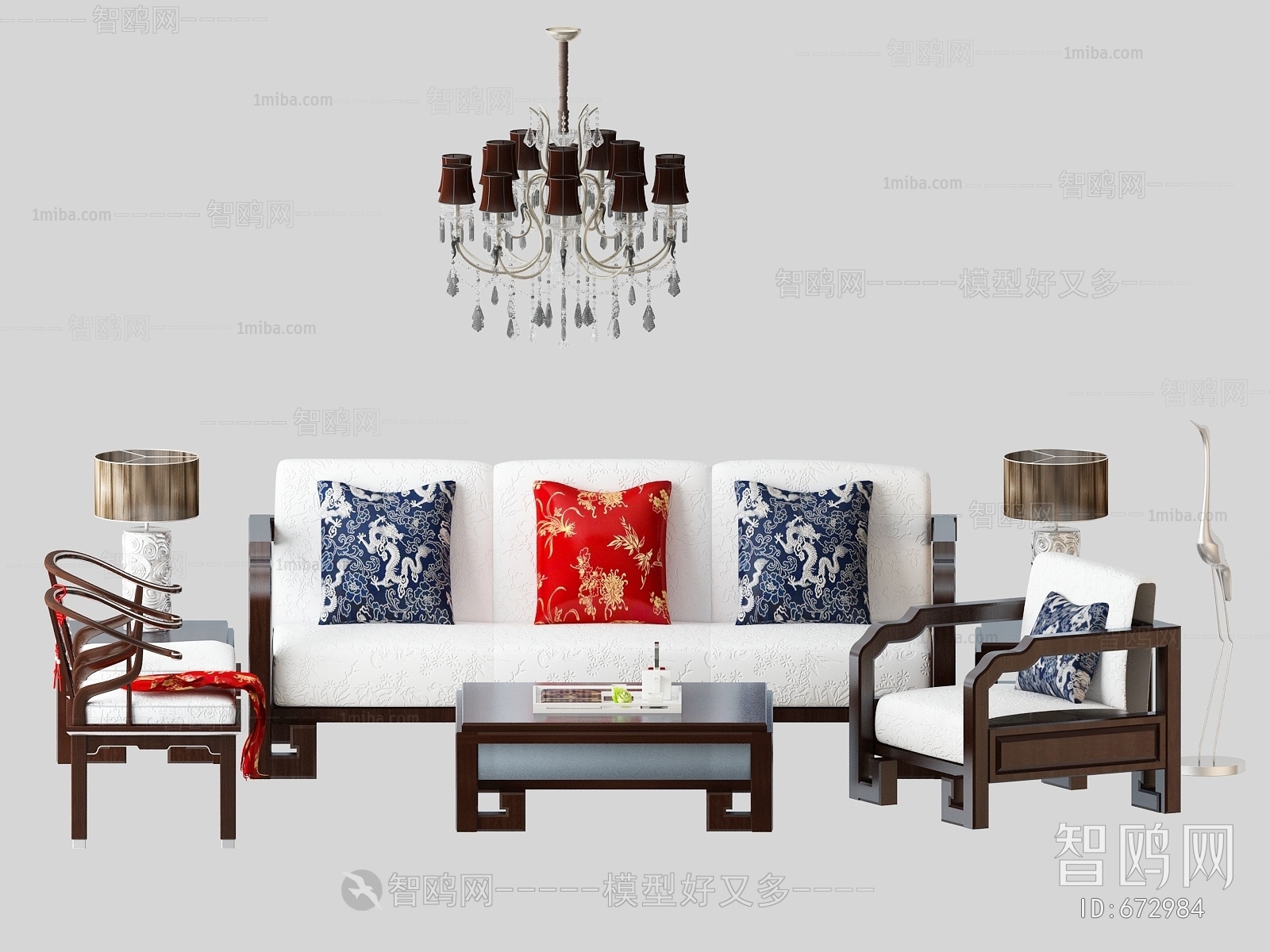 New Chinese Style Sofa Combination