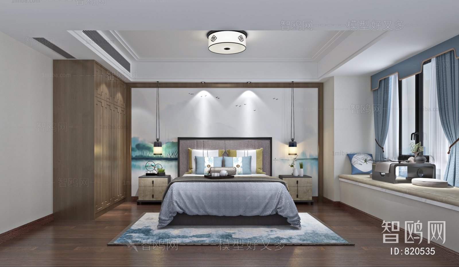 New Chinese Style Bedroom