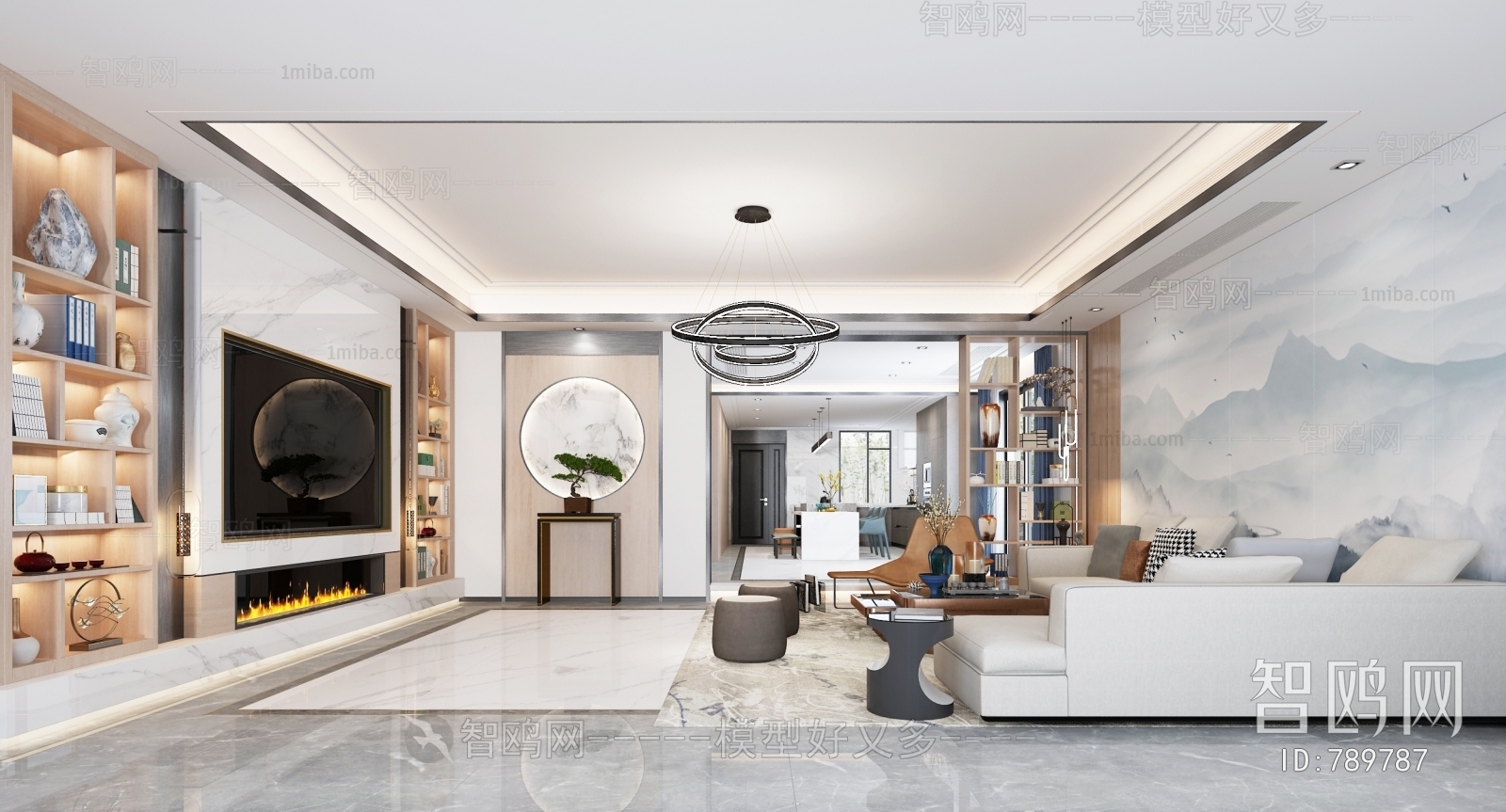 New Chinese Style A Living Room